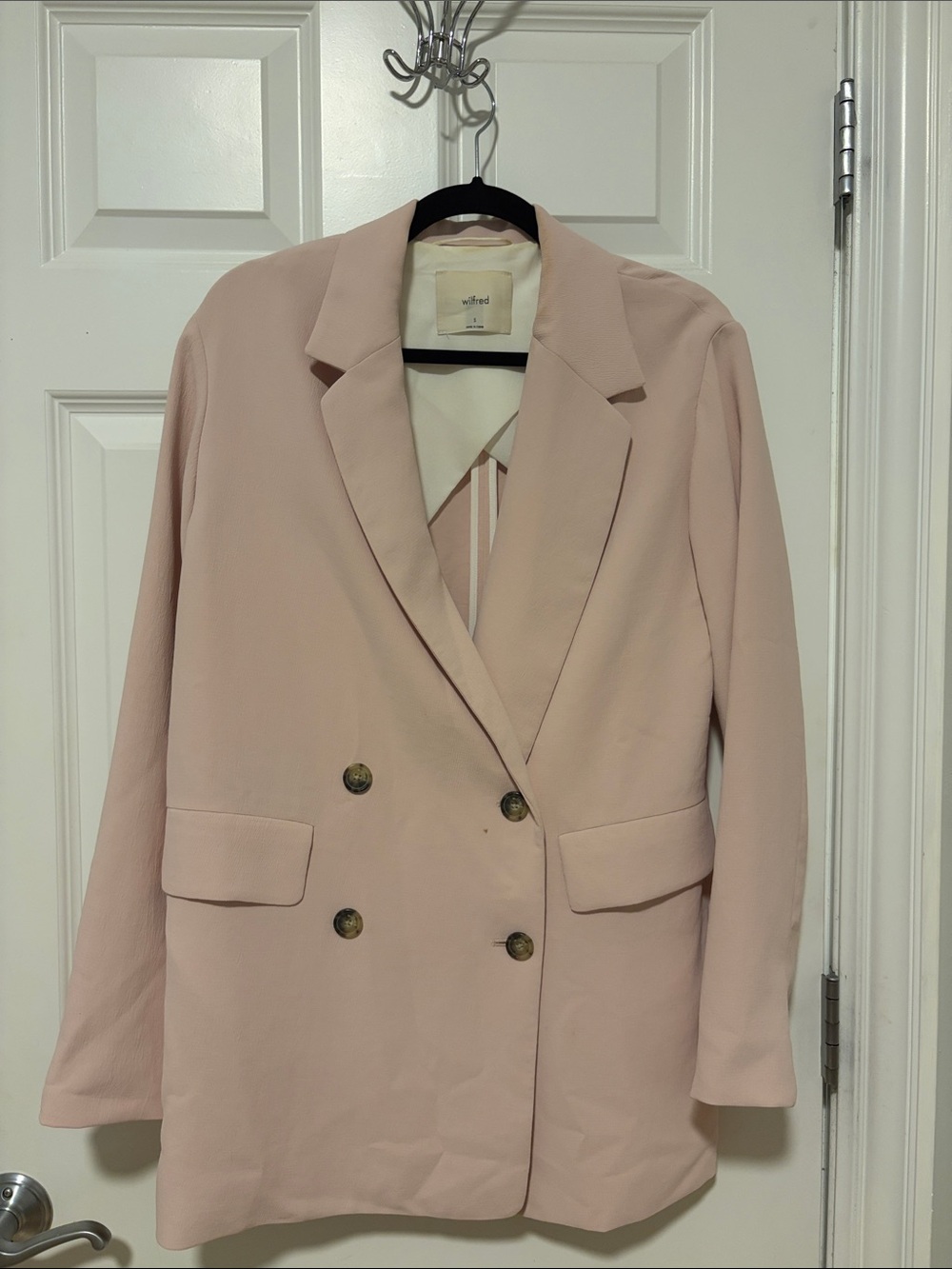 Wilfred Blush Pink Double-Breasted Blazer